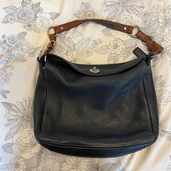 Coach Chelsea Black Soft Pebbled Leather Purse with Turn Lock - Model D06S-10132 - Picture 2 of 8